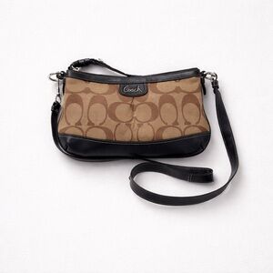 Coach Park Signature Khaki Brown EW Duffle Purse, model number F19731.